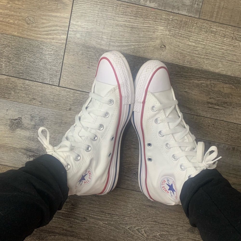White hightop converse